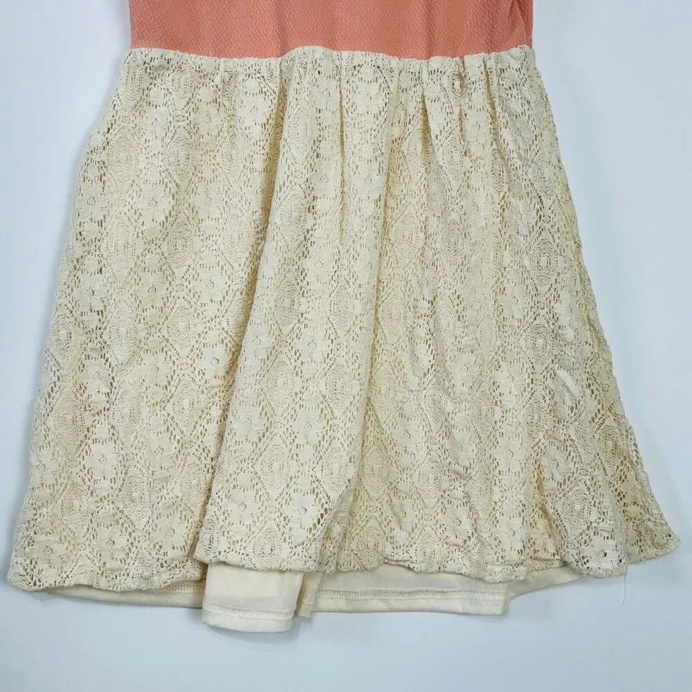 Buckle Boho Skater Dress Size Medium Embroidered Peach Racerback Sporty